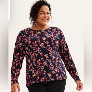 Plus Size Croft & Barrel Essential Crew Neck Long Sleeve Tee Size 2X New